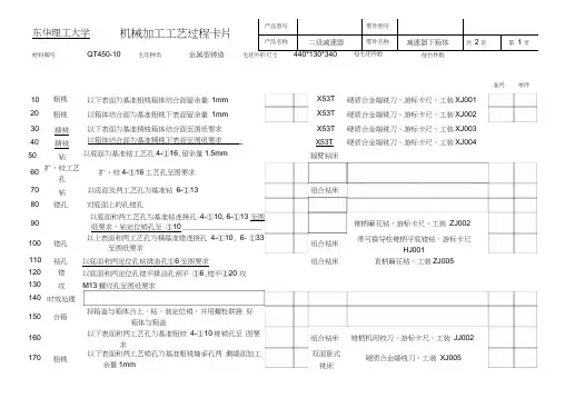 减速器箱体工艺卡片