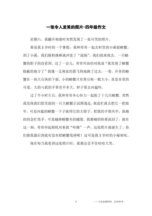 一张令人发笑的照片-四年级作文