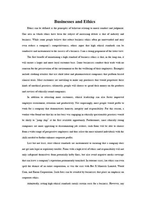 Business and Ethics