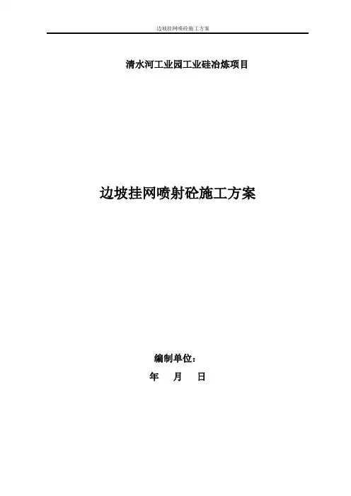 边坡挂网喷浆施工方案 2