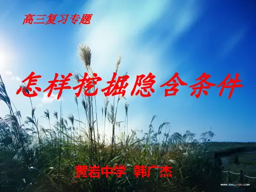 怎样挖掘隐含条件