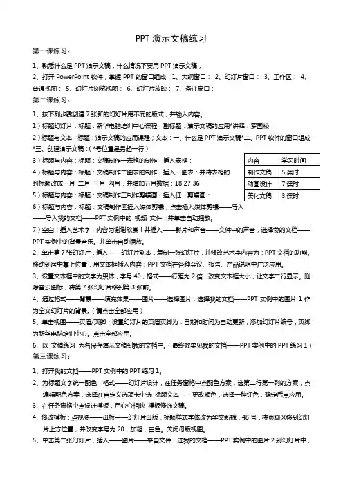 PPT演示文稿练习