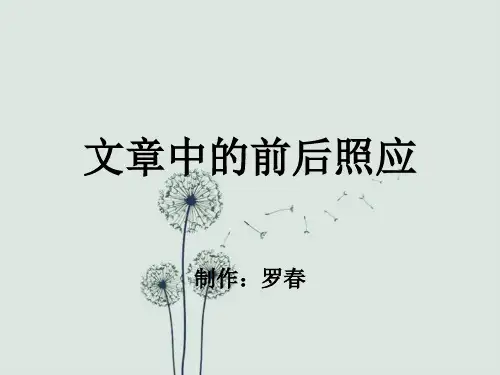文章中的前后照应
