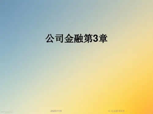 公司金融第3章