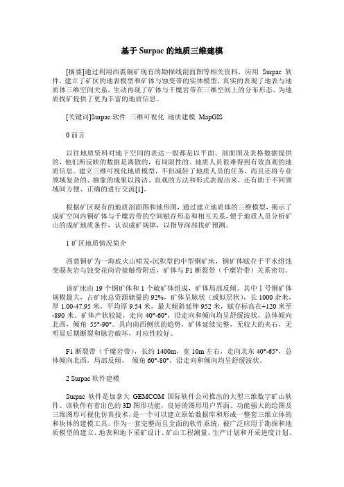 基于Surpac的地质三维建模