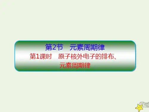 2018-2019学年高中化学 第一章 物质结构 元素周期律 1.2-1 原子核外电子的排布课件 新