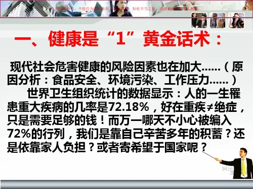 健康险销售黄金话术专业知识课件