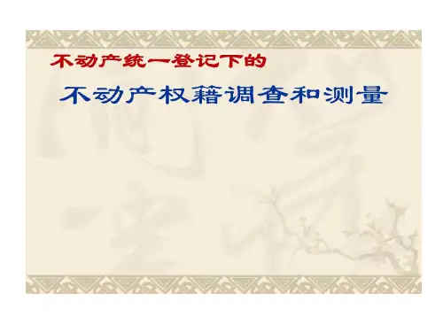 不动产统一登记下不动产权籍调查和测量共21页