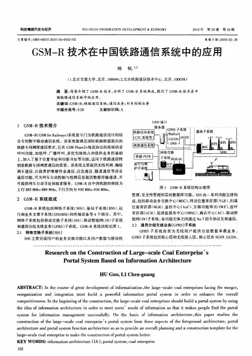 GSM—R技术在中国铁路通信系统中的应用