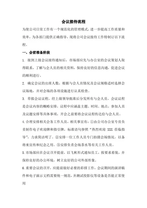 公司会议接待流程