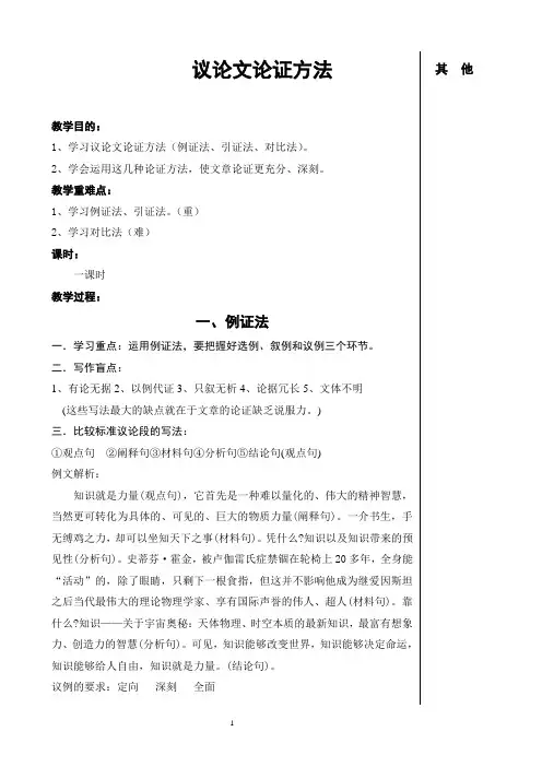 论证方法_议论文论证方法