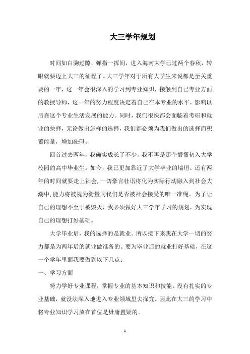 大三计划