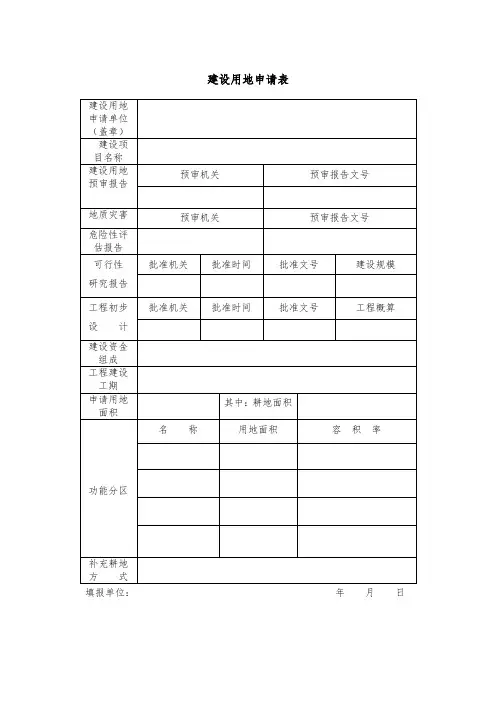 建设用地申请表