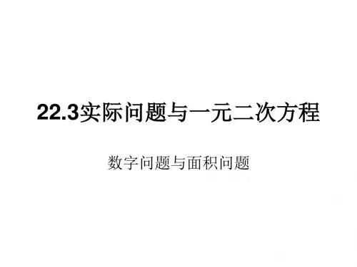 数学:22.3《实际问题与一元二次方程》课件(人教新课标九年级上)
