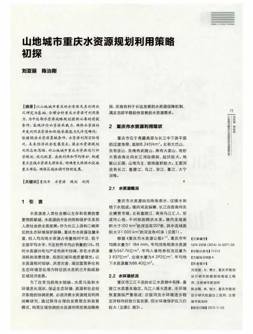 山地城市重庆水资源规划利用策略初探