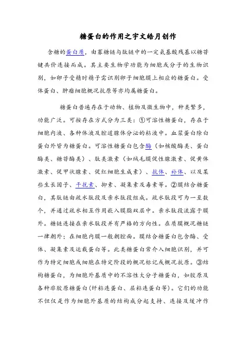 糖蛋白的作用