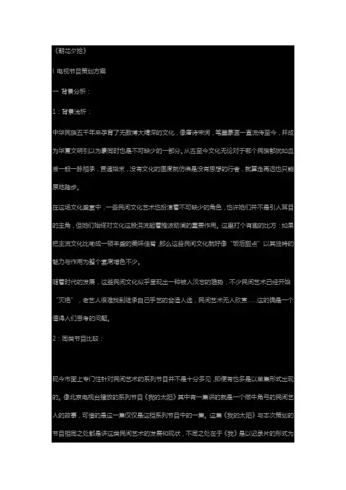 艺考节目策划范文