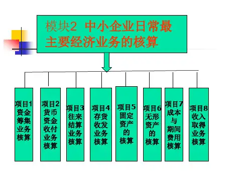 项目1中小企业日常最主要经济业务的核算(精)