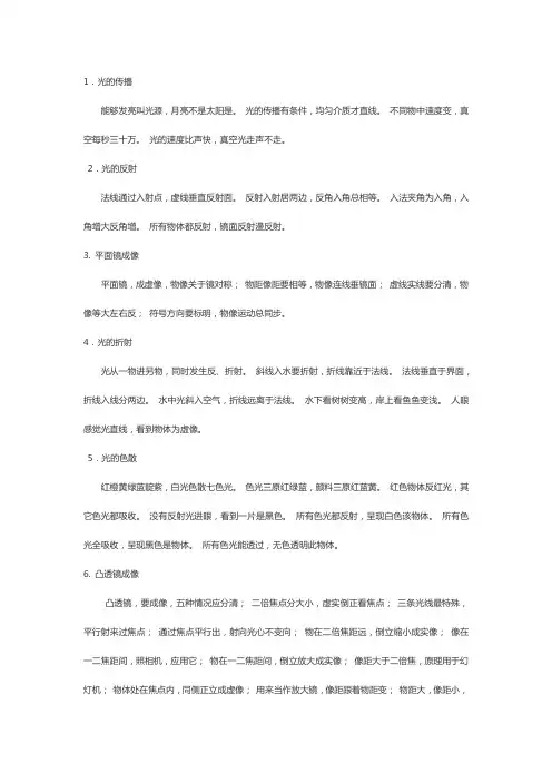 光学口诀