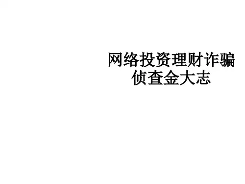网络投资理财诈骗侦查金大志