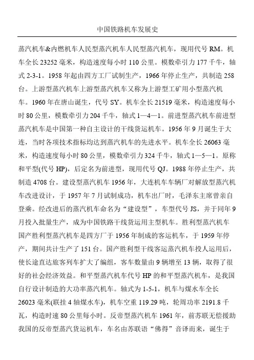 中国铁路机车发展史