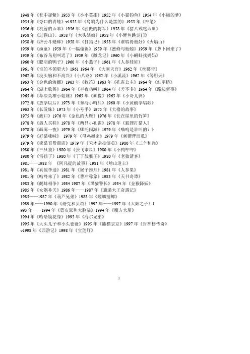 动画名称大全