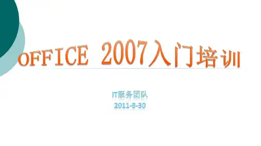 OFFICE2007培训课件excel word ppt