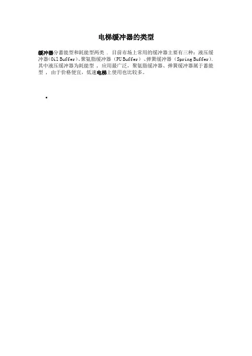 电梯缓冲器的类型