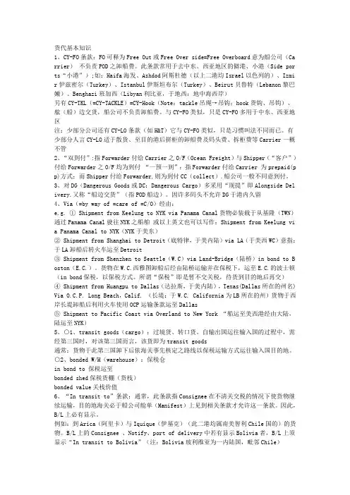 很全的货代基本知识