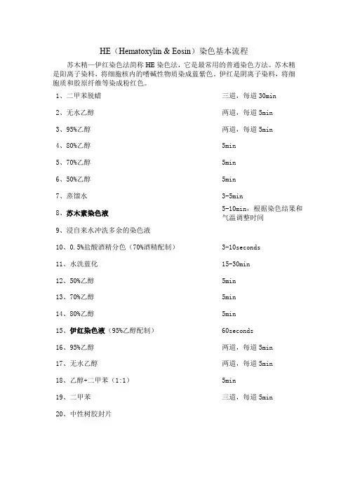 HE染色基本流程