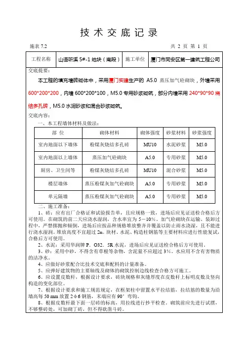 主体(混凝土多孔砖)