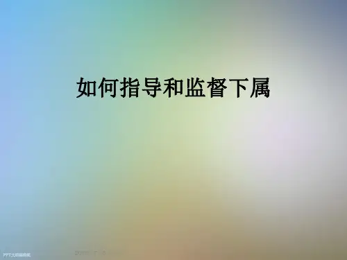如何指导和监督下属