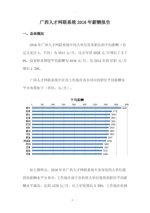 广西人才网联系统2016年薪酬报告