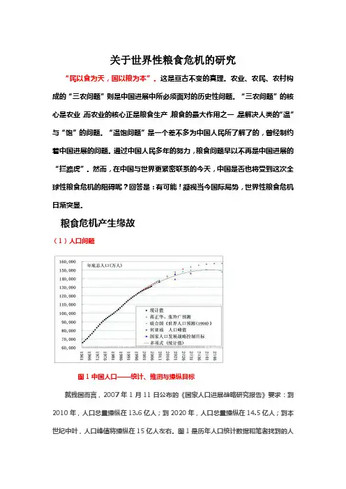 关于世界性粮食危机的研究