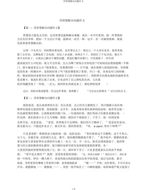 用智慧解决问题作文