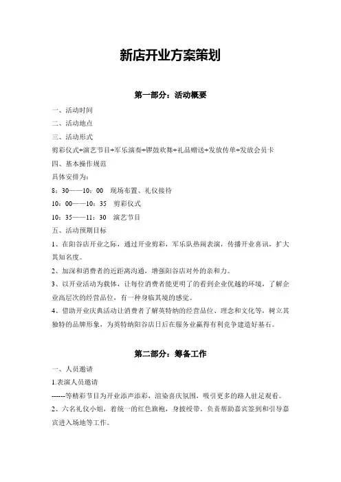 2017年新店开业精彩策划方案