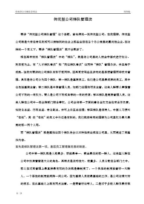 公司梯队管理法