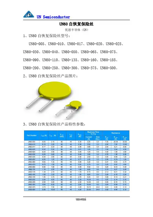 UN60自恢复保险丝
