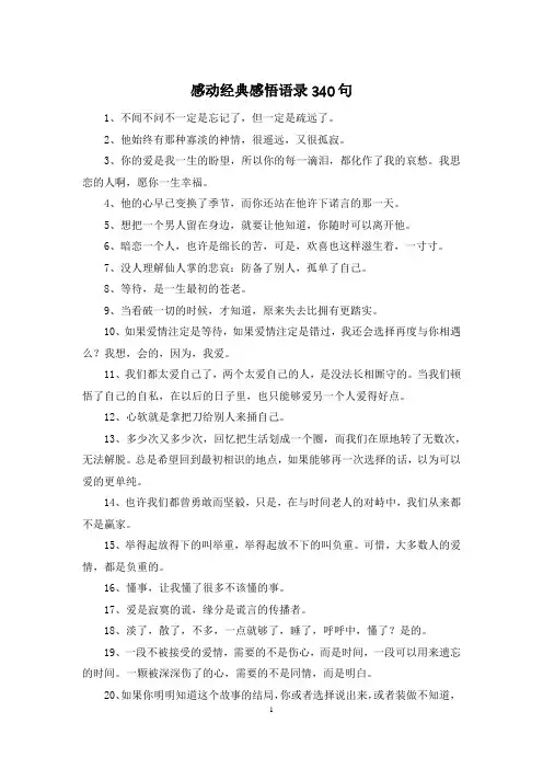 感动经典感悟语录340句