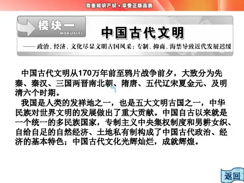 中华文明的奠基和初步发展-先秦、秦汉时期