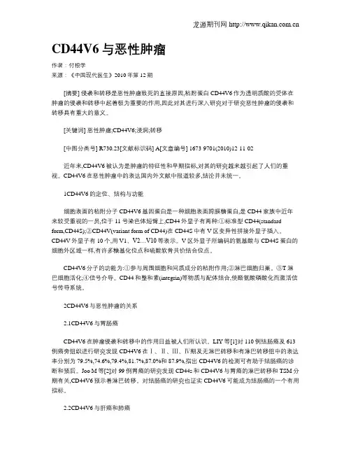 CD44V6与恶性肿瘤
