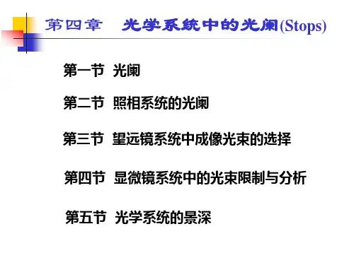 光学系统中的光阑