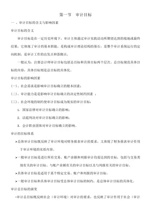 审计目标与审计过程