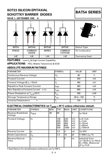 BAT54CTA中文资料