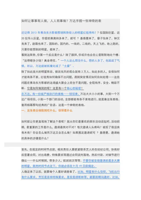 万达工作法销项表