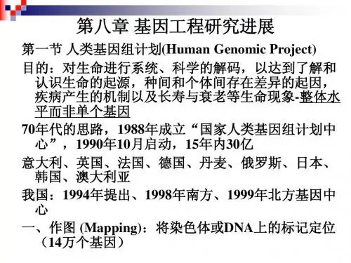 基因工程 第八章 基因工程研究进展