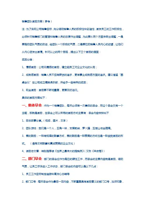 销售团队激励方案 3
