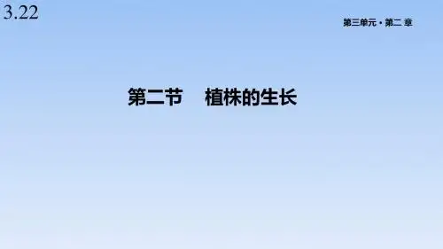 人教版七年级生物上册3.22《植株的生长》课件