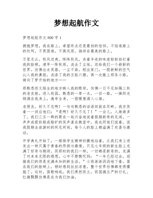 梦想起航作文