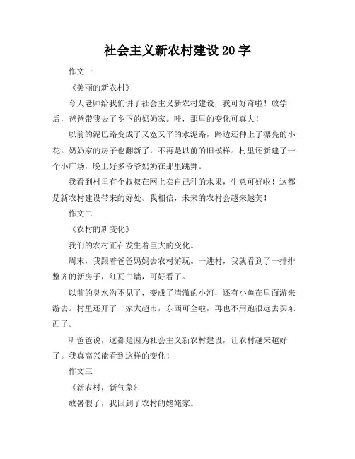 社会主义新农村建设20字